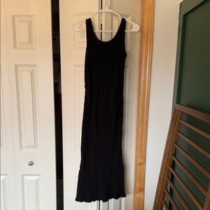 GAP Maternity Black Ribbed Tank Midi Dress